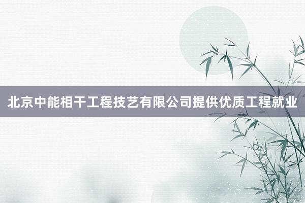 北京中能相干工程技艺有限公司提供优质工程就业